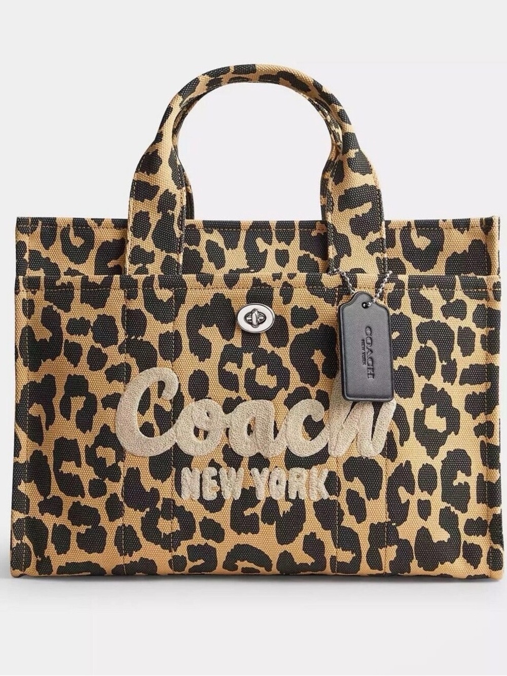 COACH Cargo Tote with Leopard Print Medium Canvas NWOT